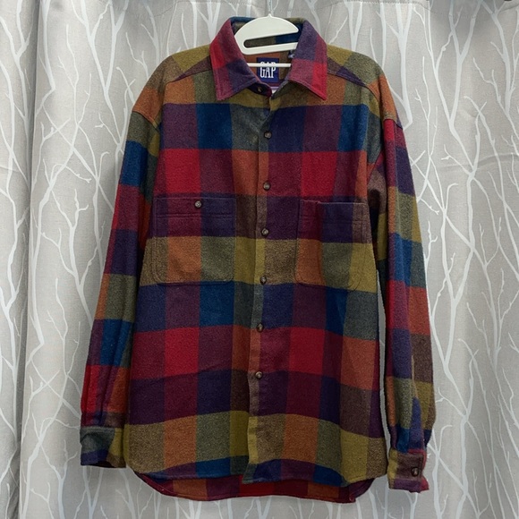 GAP Multicolor Wool Blend Shirt Jacket Men’s Size M - Picture 1 of 3